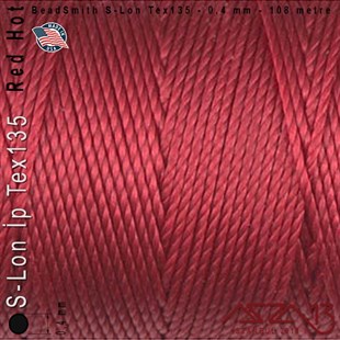 S-Lon Tex135 Fine - Red Hot - Ateş Kırmızı - 0,4 mm Kalınlıkta İp / 108 metre