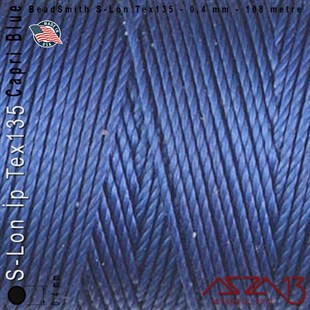S-Lon Tex135 Fine - Capri Blue - Kapri Mavisi - 0,4 mm Kalınlıkta İp / 108 metre