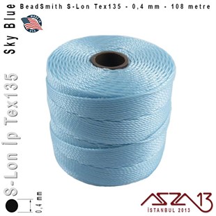 S-Lon Tex135 Fine - Sky Blue - Gök Mavi - 0,4 mm Kalınlıkta İp / 108 metre