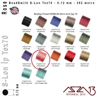 S-Lon Tex70 Micro - Rose - Gül - 0,12 mm Kalınlıkta İp / 262 metre