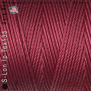 S-Lon Tex135 Fine - Dark Red - Koyu Kırmızı - 0,4 mm Kalınlıkta İp / 108 metre