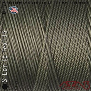 S-Lon Tex135 Fine - Olive - Zeytin - 0,4 mm Kalınlıkta İp / 108 metre