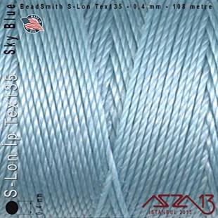 S-Lon Tex135 Fine - Sky Blue - Gök Mavi - 0,4 mm Kalınlıkta İp / 108 metre