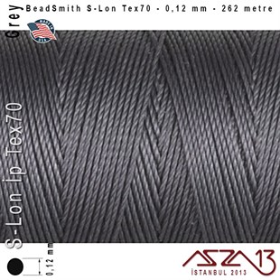 S-Lon Tex70 Micro - Grey - Gri - 0,12 mm Kalınlıkta İp / 262 metre