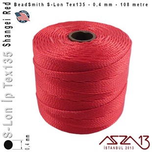 S-Lon Tex135 Fine - Shanghei Red - Şangay Kırmızı - 0,4 mm Kalınlıkta İp / 108 metre