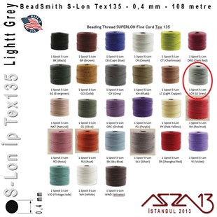 S-Lon Tex135 Fine - Light Grey - Açık Gri - 0,4 mm Kalınlıkta İp / 108 metre