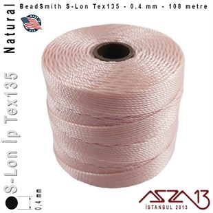 S-Lon Tex135 Fine - Natural - Naturel - 0,4 mm Kalınlıkta İp / 108 metre
