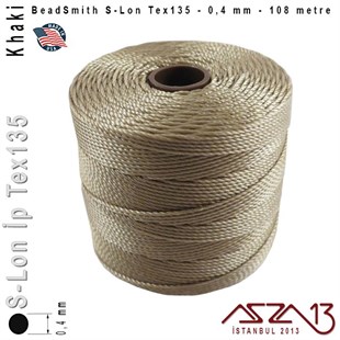 S-Lon Tex135 Fine - Khaki - Haki - 0,4 mm Kalınlıkta İp / 108 metre