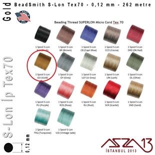 S-Lon Tex70 Micro - Gold - Altın - 0,12 mm Kalınlıkta İp / 262 metre