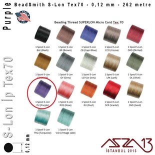 S-Lon Tex70 Micro - Purple - Mor - 0,12 mm Kalınlıkta İp / 262 metre