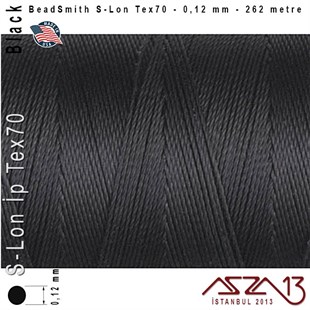 S-Lon Tex70 Micro - Black - Siyah - 0,12 mm Kalınlıkta İp / 262 metre