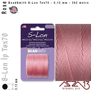 S-Lon Tex70 Micro - Rose - Gül - 0,12 mm Kalınlıkta İp / 262 metre