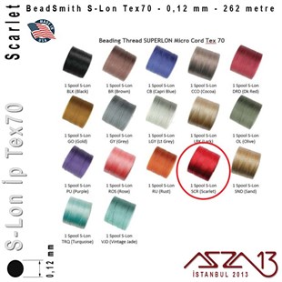 S-Lon Tex70 Micro - Scarlet - Skarlet Kırmızı - 0,12 mm Kalınlıkta İp / 262 metre