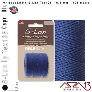 S-Lon Tex135 Fine - Capri Blue - Kapri Mavisi - 0,4 mm Kalınlıkta İp / 108 metre