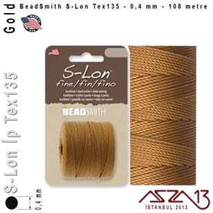 S-Lon Tex135 Fine - Gold - Altın - 0,4 mm Kalınlıkta İp / 108 metre