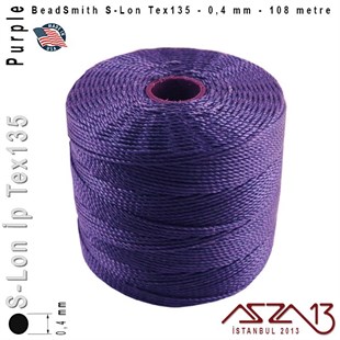 S-Lon Tex135 Fine - Purple - Mor - 0,4 mm Kalınlıkta İp / 108 metre
