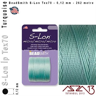 S-Lon Tex70 Micro - Turquoise - Turkuaz - 0,12 mm Kalınlıkta İp / 262 metre