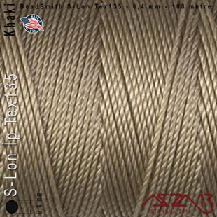 S-Lon Tex135 Fine - Khaki - Haki - 0,4 mm Kalınlıkta İp / 108 metre