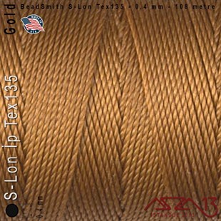S-Lon Tex135 Fine - Gold - Altın - 0,4 mm Kalınlıkta İp / 108 metre