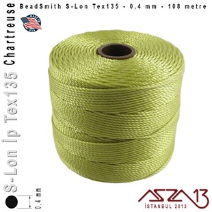 S-Lon Tex135 Fine - Chartreuse - Fıstık Yeşil - 0,4 mm Kalınlıkta İp / 108 metre