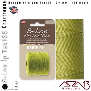 S-Lon Tex135 Fine - Chartreuse - Fıstık Yeşil - 0,4 mm Kalınlıkta İp / 108 metre