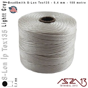 S-Lon Tex135 Fine - Light Grey - Açık Gri - 0,4 mm Kalınlıkta İp / 108 metre