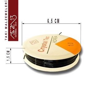 Esnek Silikon 1,00 mm Siyah Misina / Paket İçeriği 10 m