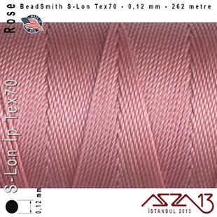 S-Lon Tex70 Micro - Rose - Gül - 0,12 mm Kalınlıkta İp / 262 metre