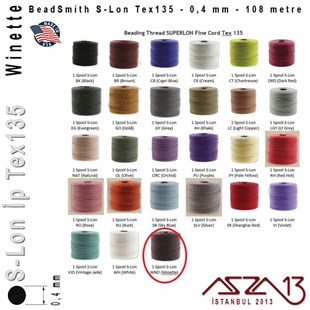 S-Lon Tex135 Fine - Winette - Şarap - 0,4 mm Kalınlıkta İp / 108 metre