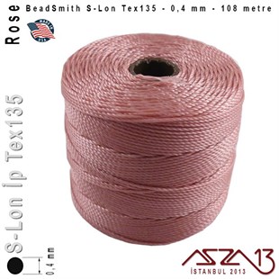 S-Lon Tex135 Fine - Rose - Gül - 0,4 mm Kalınlıkta İp / 108 metre