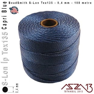 S-Lon Tex135 Fine - Capri Blue - Kapri Mavisi - 0,4 mm Kalınlıkta İp / 108 metre