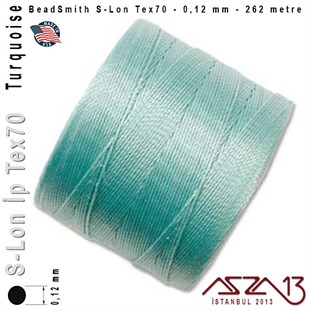 S-Lon Tex70 Micro - Turquoise - Turkuaz - 0,12 mm Kalınlıkta İp / 262 metre