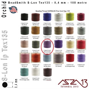 S-Lon Tex135 Fine - Orchid - Orkide - 0,4 mm Kalınlıkta İp / 108 metre