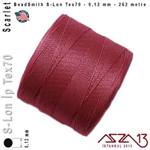 S-Lon Tex70 Micro - Scarlet - Skarlet Kırmızı - 0,12 mm Kalınlıkta İp / 262 metre