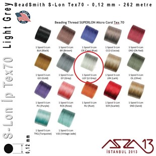 S-Lon Tex70 Micro - Light Grey - Açık Gri - 0,12 mm Kalınlıkta İp / 262 metre
