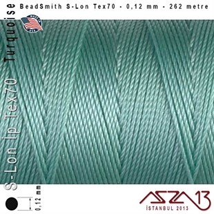 S-Lon Tex70 Micro - Turquoise - Turkuaz - 0,12 mm Kalınlıkta İp / 262 metre