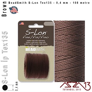 S-Lon Tex135 Fine - Brown - Kahverengi - 0,4 mm Kalınlıkta İp / 108 metre