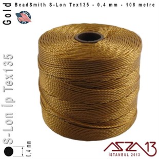 S-Lon Tex135 Fine - Gold - Altın - 0,4 mm Kalınlıkta İp / 108 metre