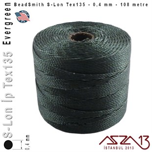 S-Lon Tex135 Fine - Evergreen - Yaprak Yeşil - 0,4 mm Kalınlıkta İp / 108 metre