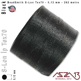 S-Lon Tex70 Micro - Black - Siyah - 0,12 mm Kalınlıkta İp / 262 metre