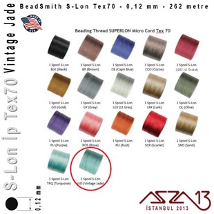 S-Lon Tex70 Micro - Vintage Jade - Yeşim - 0,12 mm Kalınlıkta İp / 262 metre