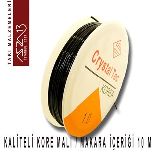 Esnek Silikon 1,00 mm Siyah Misina / Paket İçeriği 10 m