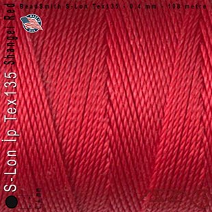 S-Lon Tex135 Fine - Shanghei Red - Şangay Kırmızı - 0,4 mm Kalınlıkta İp / 108 metre