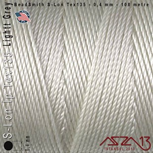 S-Lon Tex135 Fine - Light Grey - Açık Gri - 0,4 mm Kalınlıkta İp / 108 metre