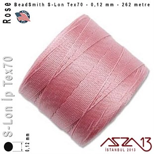S-Lon Tex70 Micro - Rose - Gül - 0,12 mm Kalınlıkta İp / 262 metre