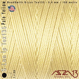 S-Lon Tex135 Fine - Pale Yellow - Soluk Sarı - 0,4 mm Kalınlıkta İp / 108 metre