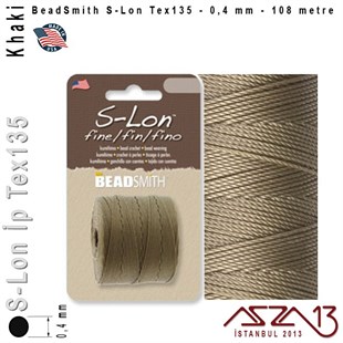 S-Lon Tex135 Fine - Khaki - Haki - 0,4 mm Kalınlıkta İp / 108 metre