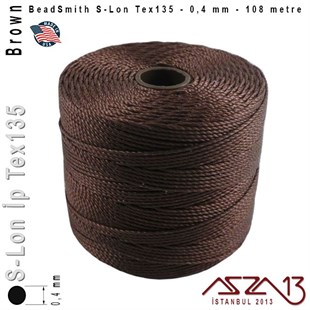 S-Lon Tex135 Fine - Brown - Kahverengi - 0,4 mm Kalınlıkta İp / 108 metre