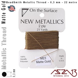 Metalik İp - Matte Gold - Mat Altın - 0,30 mm Kalınlıkta İp / 22 metre
