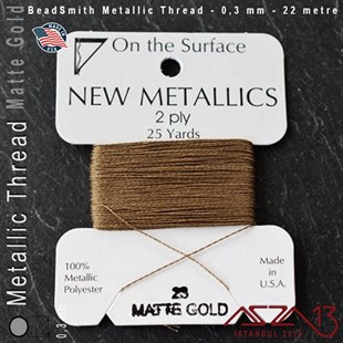 Metalik İp - Matte Gold - Mat Altın - 0,30 mm Kalınlıkta İp / 22 metre